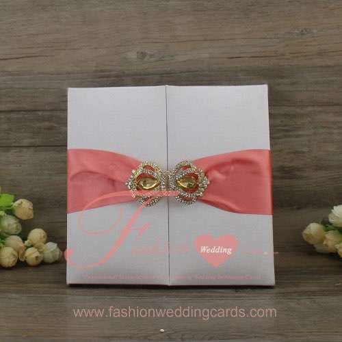 White Silk Wedding Invitations Folio in Boxes 